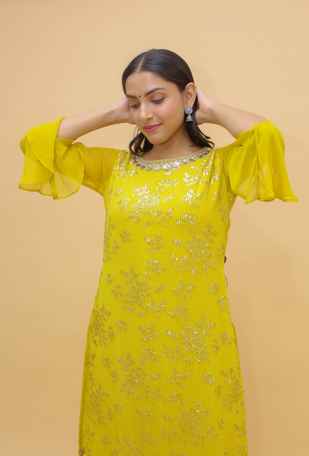 Masturd Pakistani Chinon Plazo Suit For Indian Festival & Weddings - Sequence Embroidery Work, Thread Embroidery Work, Clothsvilla