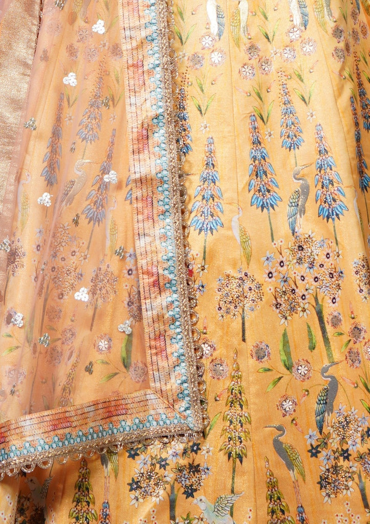 Masturd Pakistani Silk Lehenga Choli For Indian Festival & Weddings - Print Work, Swarovski Work Clothsvilla