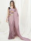 Mauve Ready to Wear One Minute Saree In Satin Silk ClothsVilla