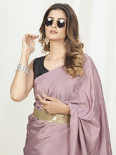 Load image into Gallery viewer, Mauve Ready to Wear One Minute Saree In Satin Silk ClothsVilla