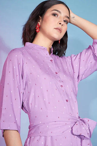Mauve Viscose Rayon Western Style Co-ords Set Style Collection ClothsVilla.com
