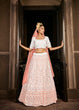 Load image into Gallery viewer, Mesmerizing Pearl White Sequins Embroidered Georgette Wedding Lehenga ClothsVilla