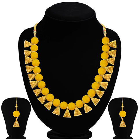 Metal Jewel Set (Yellow, Gold) ClothsVilla Main image