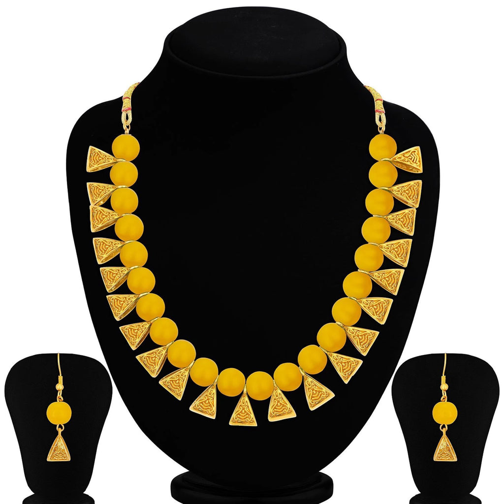 Metal Jewel Set (Yellow, Gold) ClothsVilla