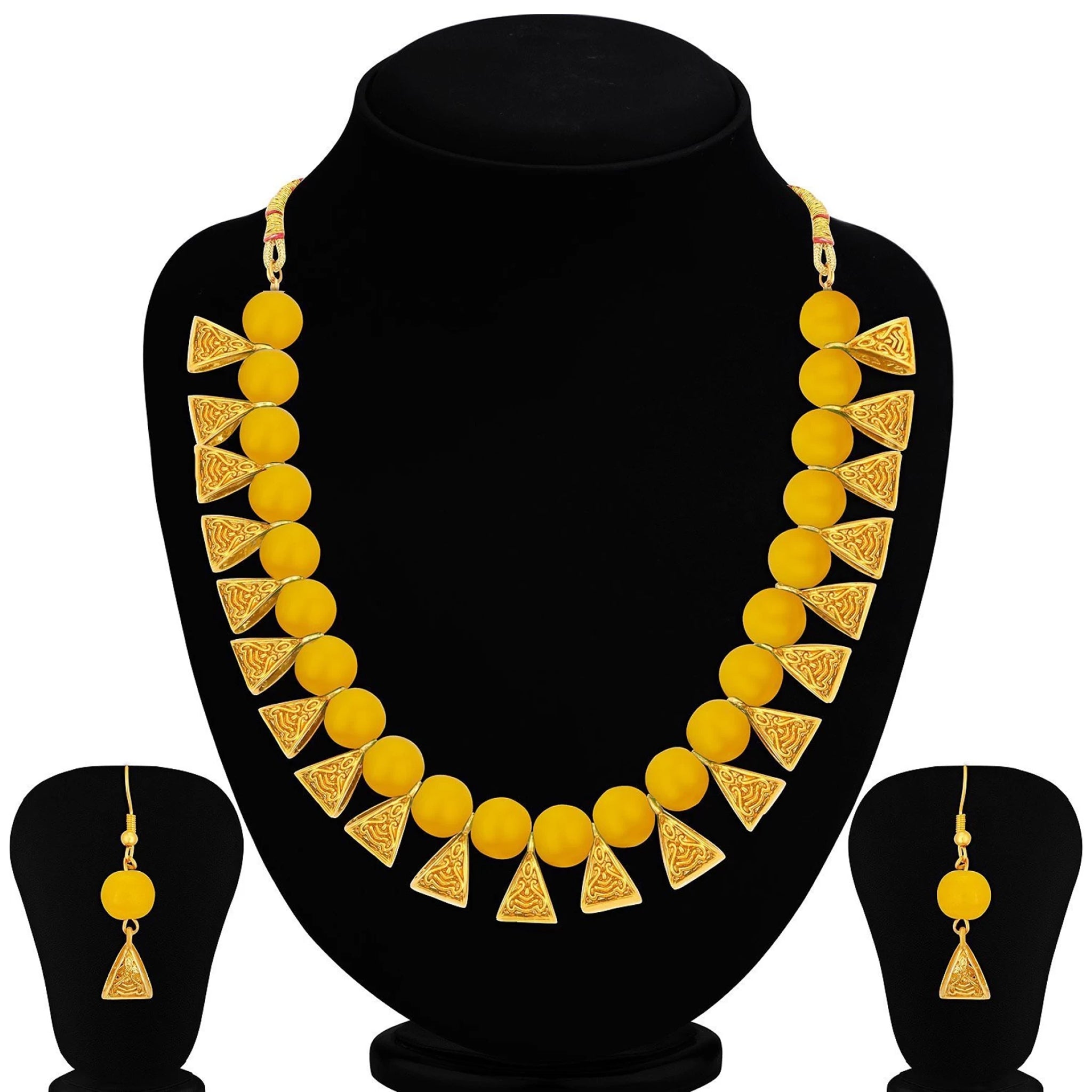 Metal Jewel Set (Yellow, Gold) ClothsVilla