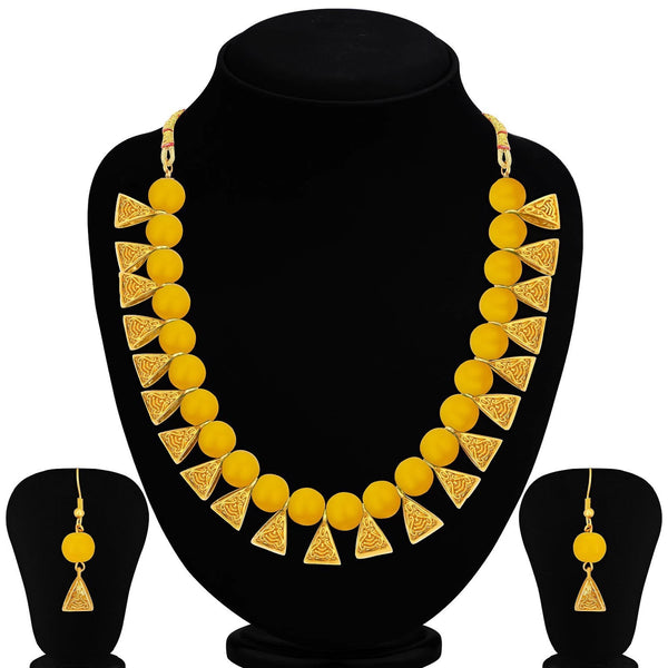 Metal Jewel Set (Yellow, Gold) ClothsVilla