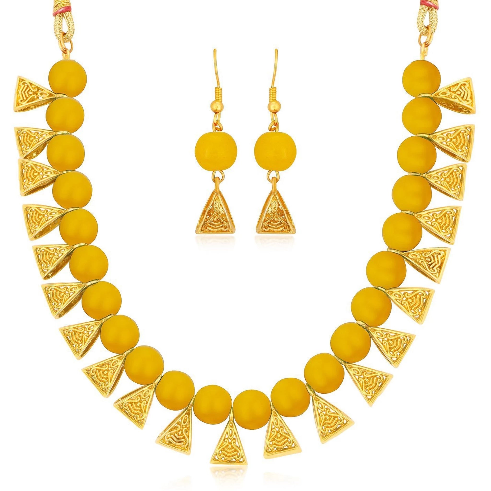 Metal Jewel Set (Yellow, Gold) ClothsVilla
