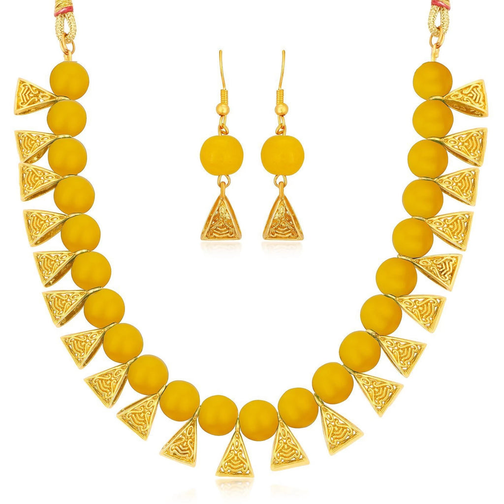 Metal Jewel Set (Yellow, Gold) ClothsVilla