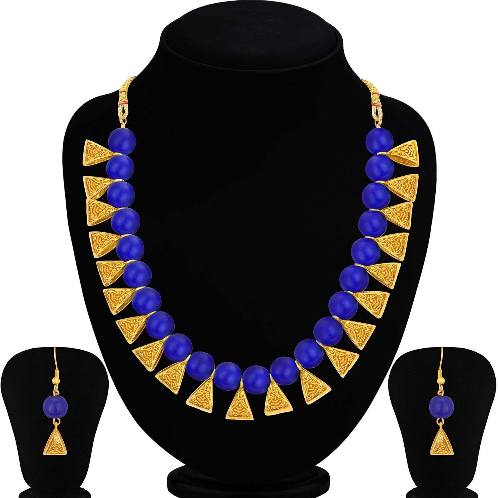 Metal Jewel Set (Blue, Gold) ClothsVilla