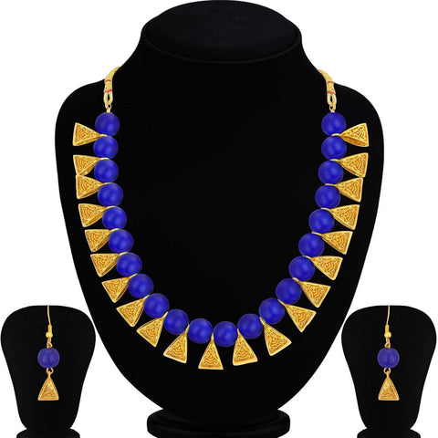 Metal Jewel Set (Blue, Gold) ClothsVilla Main image