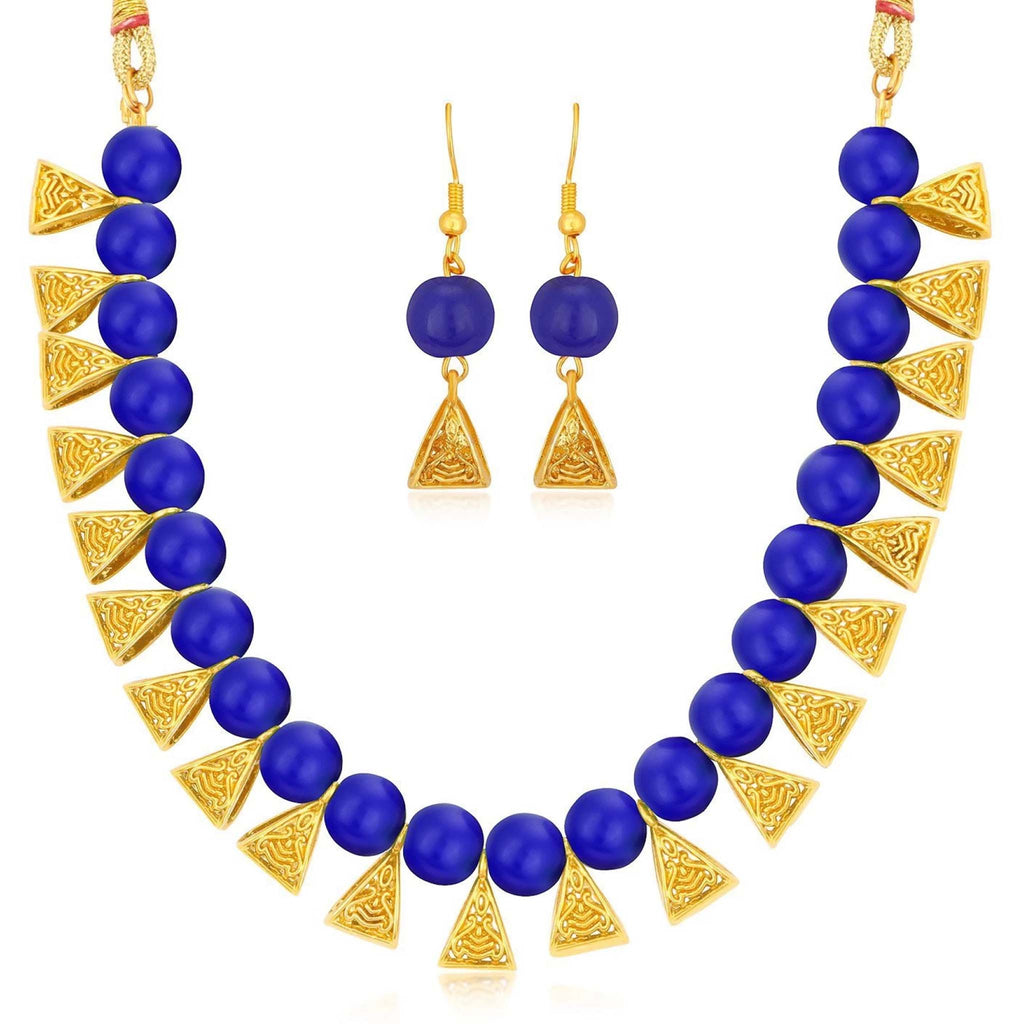 Metal Jewel Set (Blue, Gold) ClothsVilla