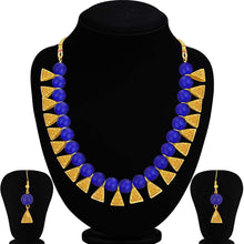 Load image into Gallery viewer, Metal Jewel Set (Blue, Gold) ClothsVilla