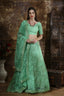 Mint Green Thread Embroidery Organza Silk Festive Wear Lehenga Choli With Dupatta ClothsVilla