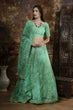 Load image into Gallery viewer, Mint Green Thread Embroidery Organza Silk Festive Wear Lehenga Choli With Dupatta ClothsVilla