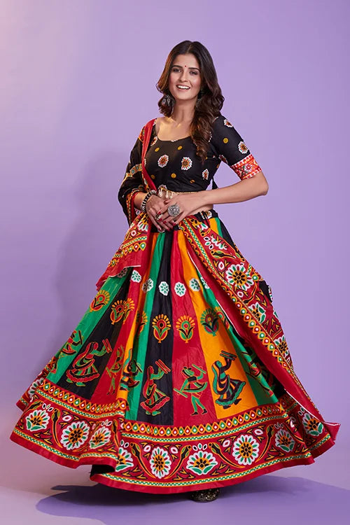 Multi Color Beautiful Designer Navratri Printed Chaniya Choli ClothsVilla.com
