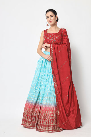 Multi Color Foil Printed Designer Lehenga Choli Collection ClothsVilla.com