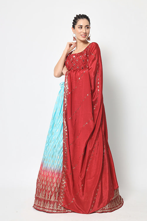 Multi Color Foil Printed Designer Lehenga Choli Collection ClothsVilla.com
