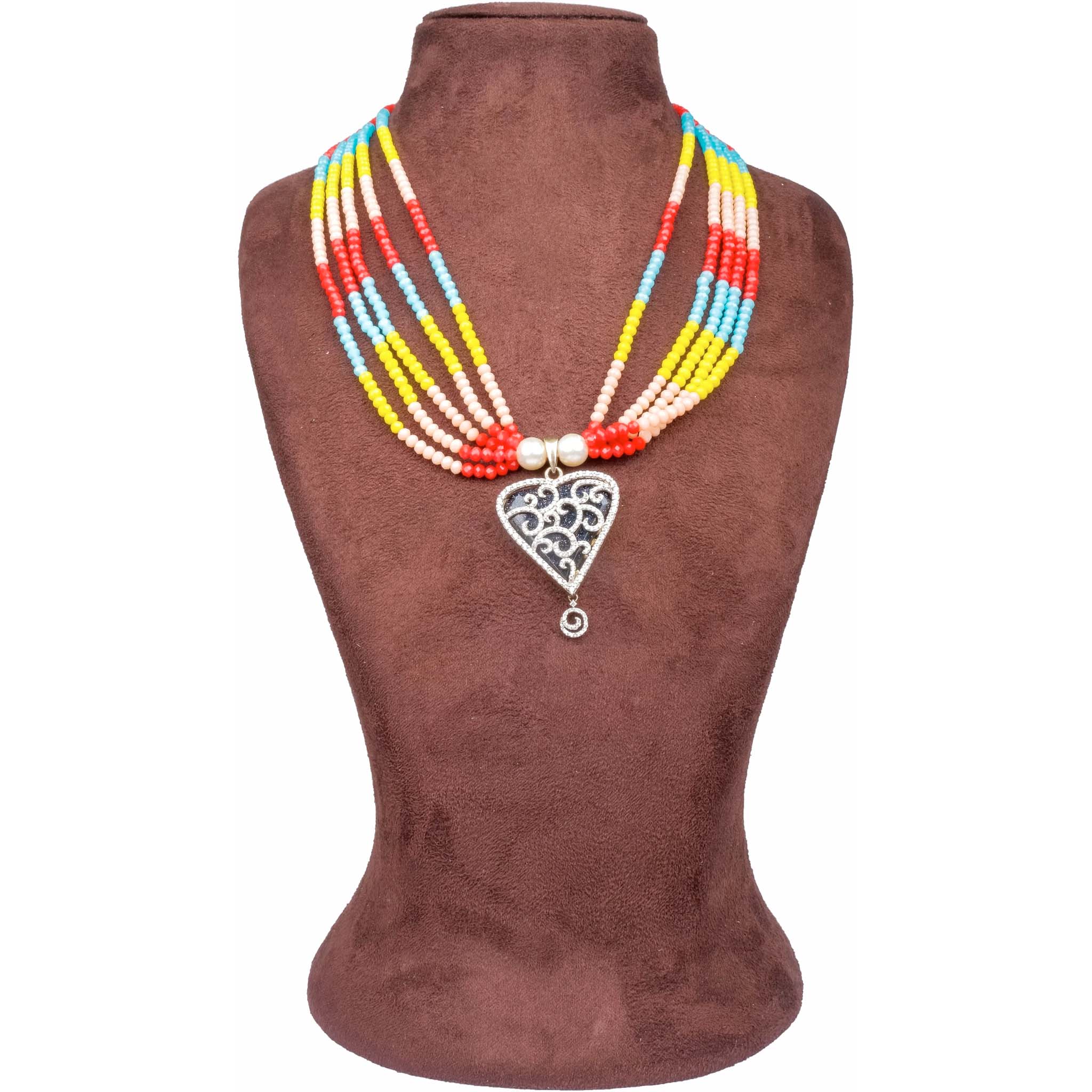 Pearl Chain with Dimond Necklace Alloy Gold-plated Jewel Set ClothsVilla Main image