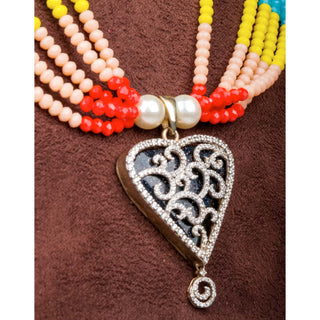 Pearl Chain with Dimond Necklace Alloy Gold-plated Jewel Set ClothsVilla