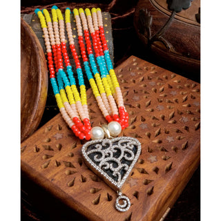 Pearl Chain with Dimond Necklace Alloy Gold-plated Jewel Set ClothsVilla