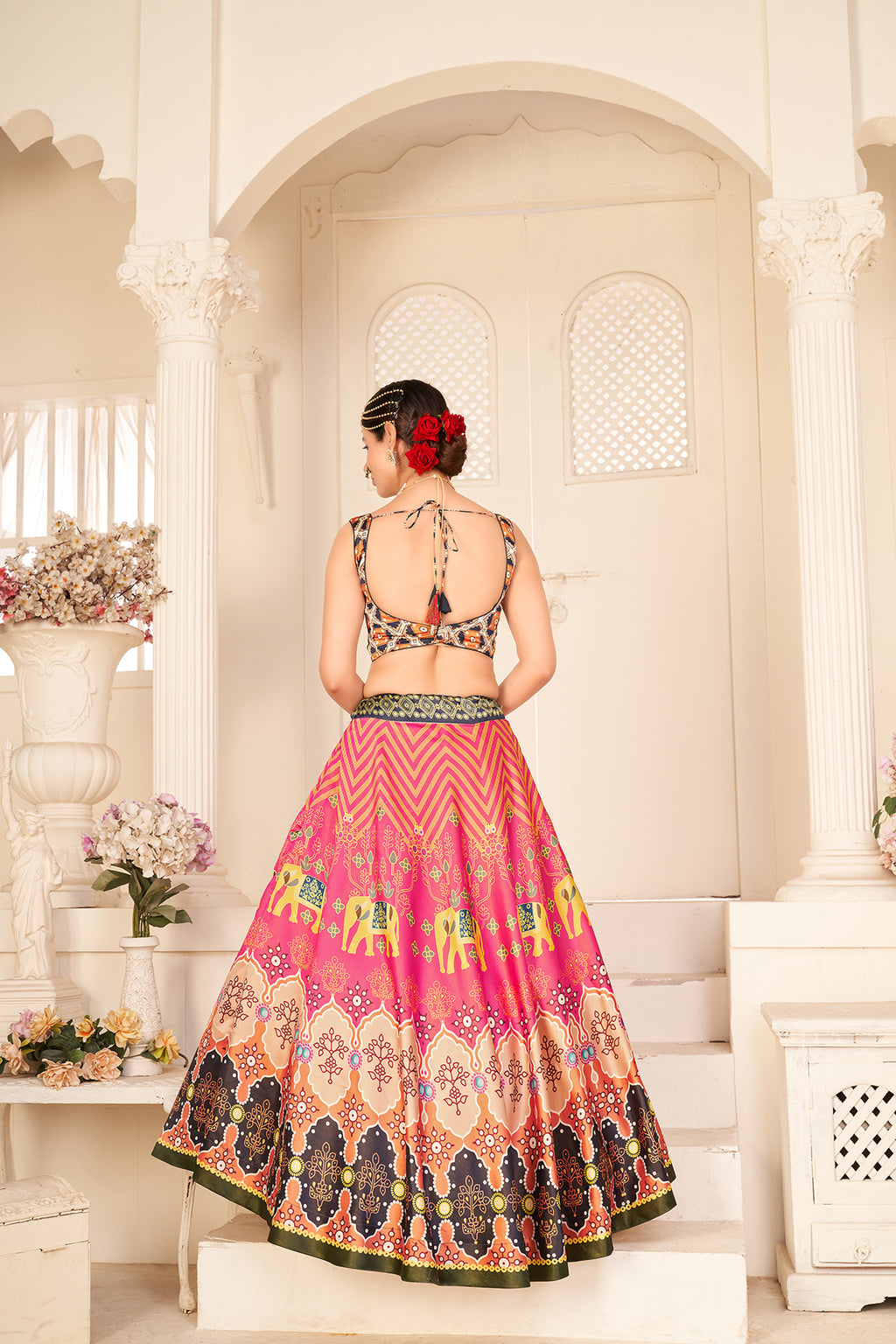 Multicolor Rera Silk Digital Printed Lehenga Choli Party Wear ClothsVilla