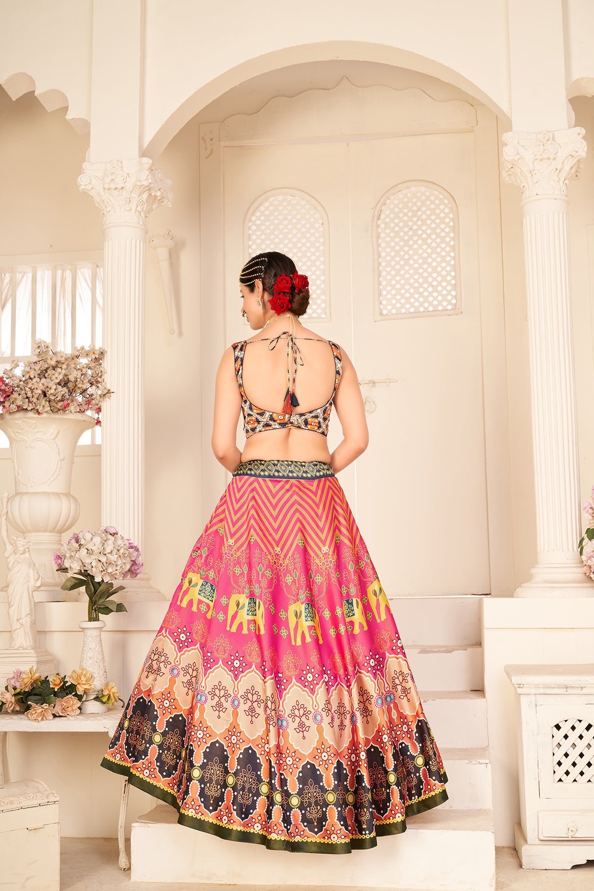 Multicolor Rera Silk Digital Printed Lehenga Choli Party Wear ClothsVilla