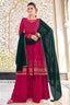 Rani Georgette Thread And Sequins Embroidered Kurta Palazzo Set ClothsVilla.com