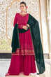 Load image into Gallery viewer, Rani Georgette Thread And Sequins Embroidered Kurta Palazzo Set ClothsVilla.com