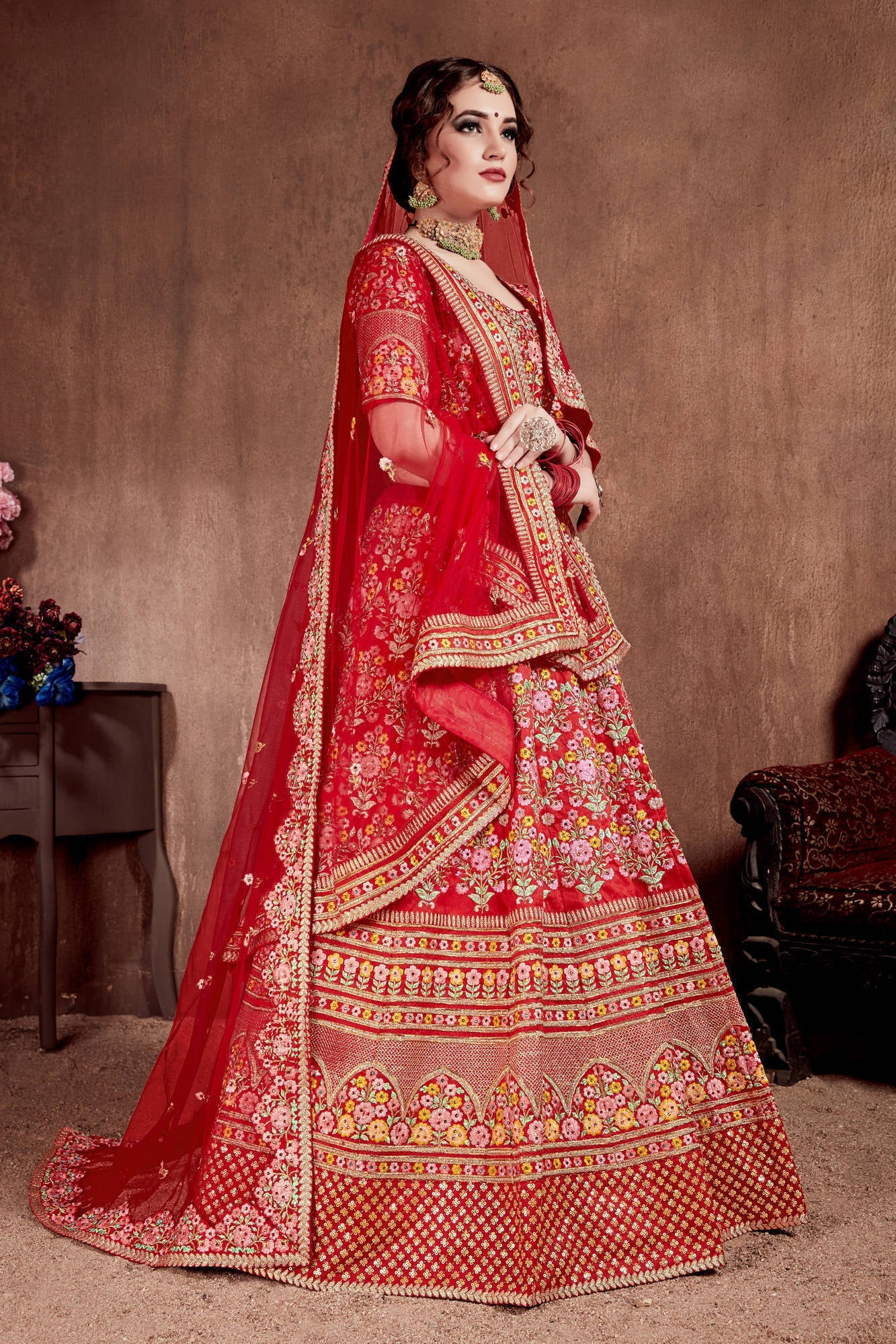 Designer Bridal Lehenga in Red Choli and Lehenga Online 2021 – Nameera by  Farooq