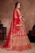 Load image into Gallery viewer, Flattering Red Colored Designer Bridal wear Embroidered Lehenga Choli Clothsvilla