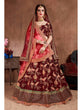 Load image into Gallery viewer, Blooming Dark Maroon Colored Bridal Wear Designer Embroidered Lehenga choli Clothsvilla