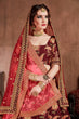 Load image into Gallery viewer, Blooming Dark Maroon Colored Bridal Wear Designer Embroidered Lehenga choli Clothsvilla