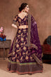 Load image into Gallery viewer, Alluring Purple Colored Bridal Wear Designer Embroidered Lehenga choli Clothsvilla