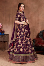 Load image into Gallery viewer, Alluring Purple Colored Bridal Wear Designer Embroidered Lehenga choli Clothsvilla