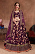 Load image into Gallery viewer, Alluring Purple Colored Bridal Wear Designer Embroidered Lehenga choli Clothsvilla