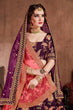 Load image into Gallery viewer, Alluring Purple Colored Bridal Wear Designer Embroidered Lehenga choli Clothsvilla