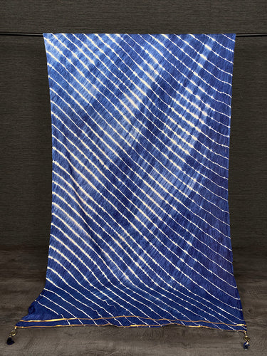 Navy Blue Color Gota Patti Border Leheriya Bandhej Dupatta Clothsvilla