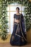 Navy Blue Bridal Lehenga With Thread Embroidered Work And Enhance Stone Pasting Work For Indian Bridal Wedding, Party Wears Lehenga Choli ClothsVilla