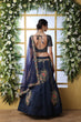 Load image into Gallery viewer, Navy Blue Bridal Lehenga With Thread Embroidered Work And Enhance Stone Pasting Work For Indian Bridal Wedding, Party Wears Lehenga Choli ClothsVilla