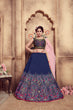 Load image into Gallery viewer, Navy Blue Color And Multi Rubber Foil Work With Designer Embroidery Work Blouse For Women Wedding, Party, Ethic Wear Chaniya Choli For Women ClothsVilla