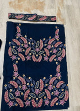 Load image into Gallery viewer, Navy Blue Color Georgette Fabric Thread And Zari Work Palazzo Salwar Suit Clothsvilla