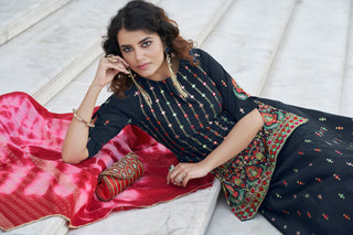 Navy Blue Color Gota Patti Work Designer Lehenga Suit Clothsvilla