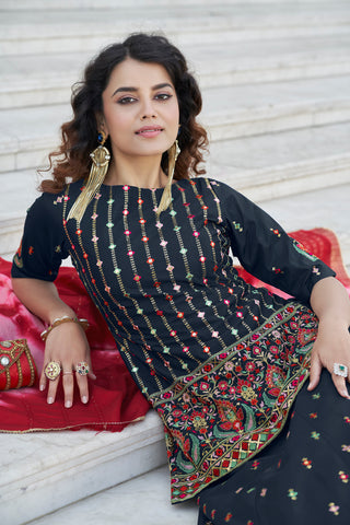 Navy Blue Color Gota Patti Work Designer Lehenga Suit Clothsvilla