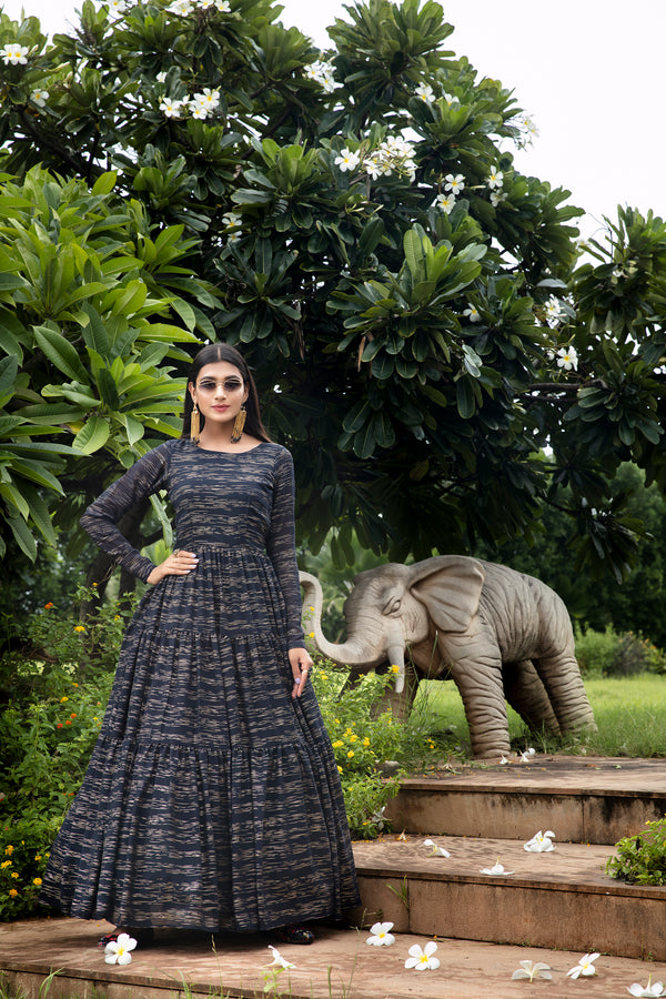 Navy Blue Color Latest Fancy Designer Georgette Anarkali Suit ClothsVilla