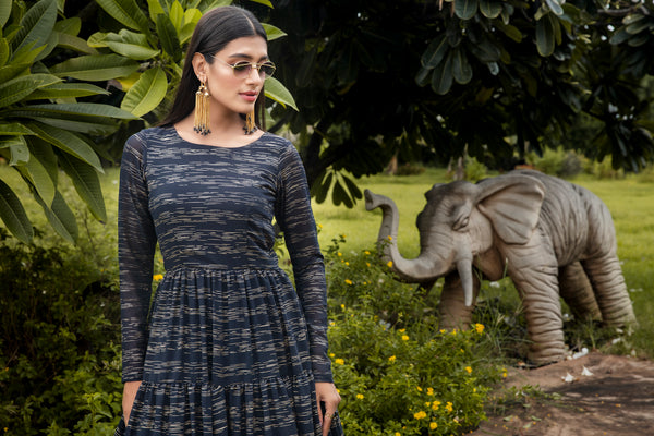 Navy Blue Color Latest Fancy Designer Georgette Anarkali Suit ClothsVilla