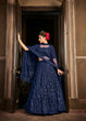 Load image into Gallery viewer, Navy Blue Georgette Bridal Wear Embroidery Work Lehenga Choli ClothsVilla