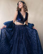 Load image into Gallery viewer, Navy Blue Lehenga Choli in Georgette with Sequence Work Clothsvilla