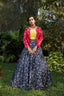 Navy Blue Lehenga Metallic Foil Printed Work With Koti Lehenga, Wedding Wear And Also Party Wear Latest Designer Chaniya Choli For Women ClothsVilla