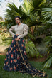 Load image into Gallery viewer, Navy Blue Printed Crepe Party Wear Lehenga Choli With Dupatta ClothsVilla
