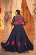 Load image into Gallery viewer, Navy Blue Stylish Embroidered Koti Style Chaniya Choli Latest Fashion Navratri Collection ClothsVilla.com